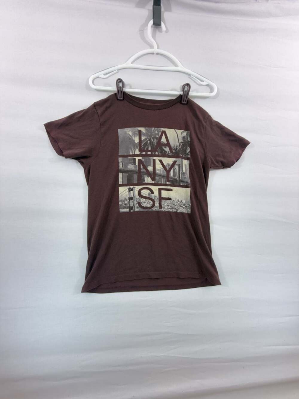 Ocean Current LA NY SF Graphic T-Shirt Size L Brown